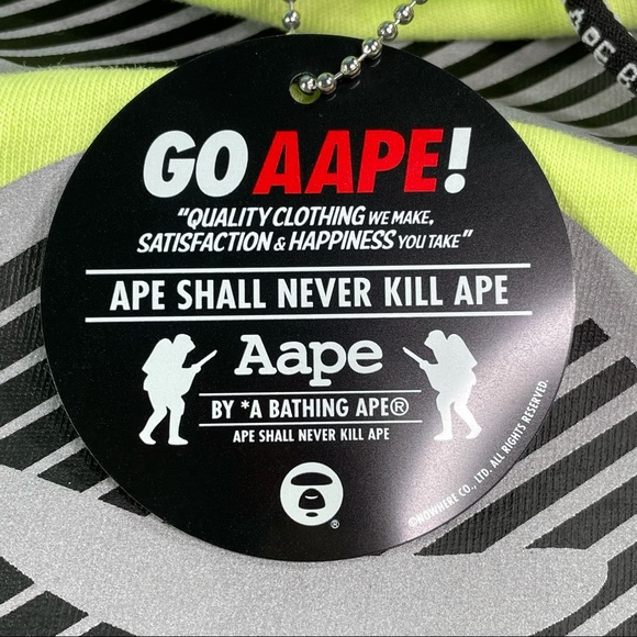 Bape Aape Mens Short Sleeve Hoodie Shirt Green Size Small - Picture 5 of 8